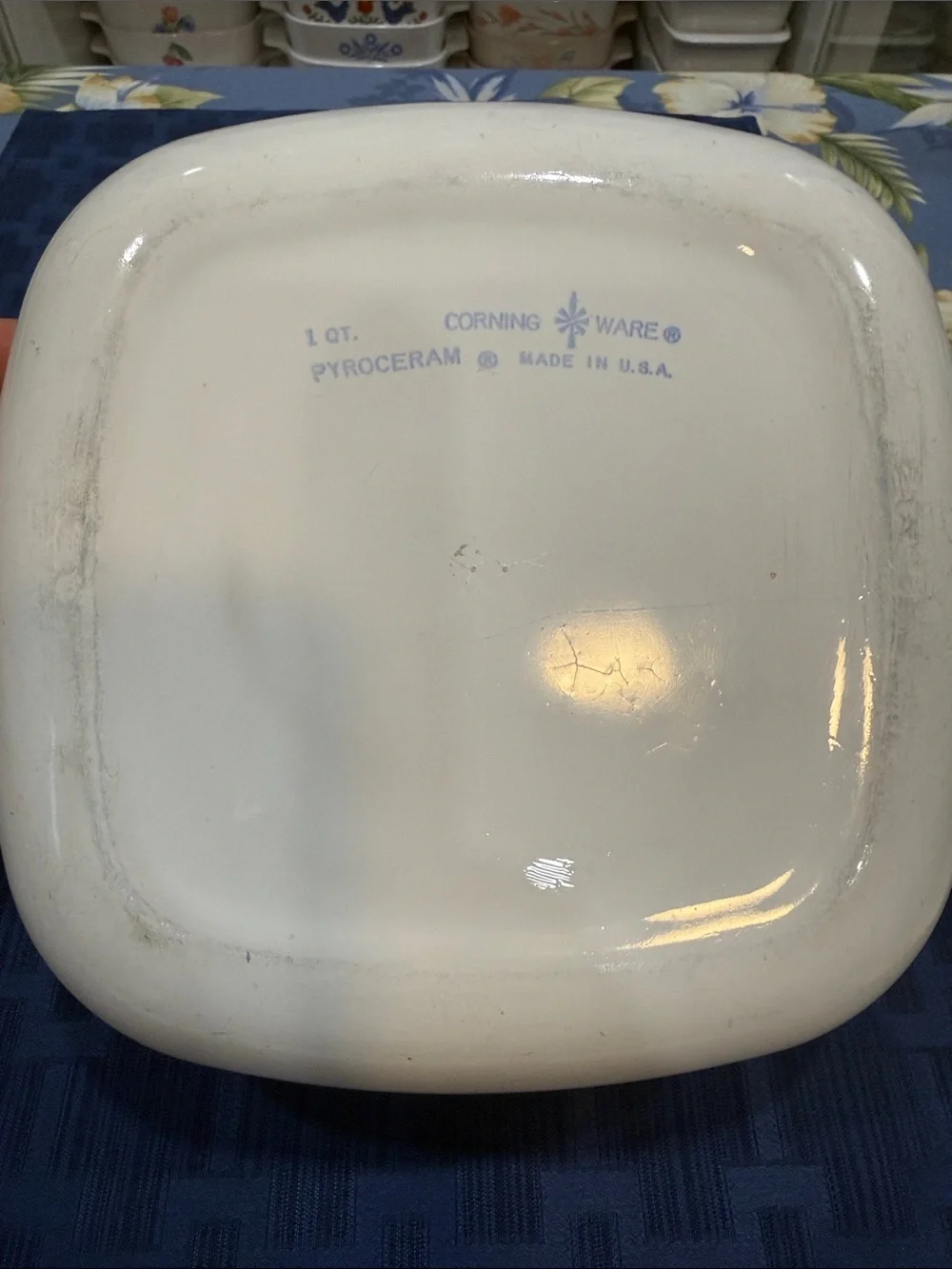 Corningware Blue Cornflower 1 Quart Blue Lettering